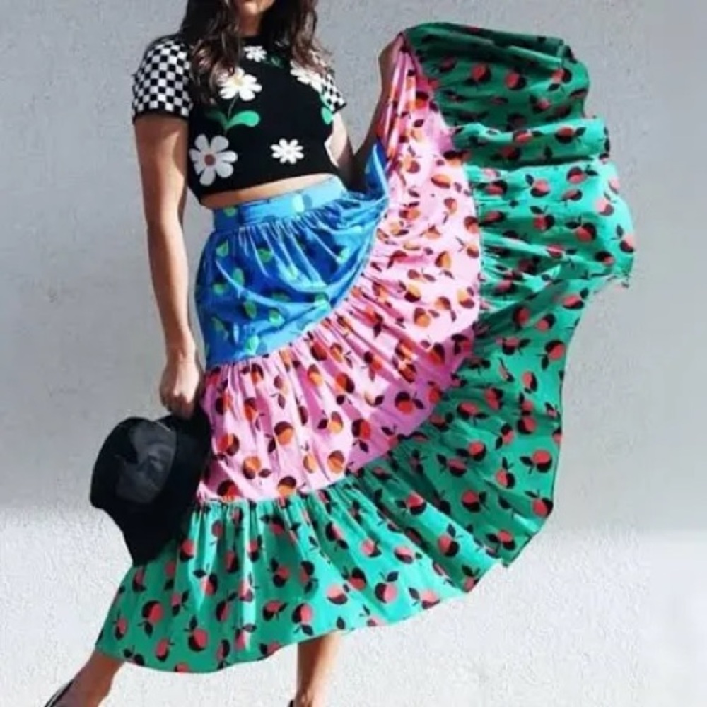 NWOT kate spade Multi-Panel Maxi Skirt.